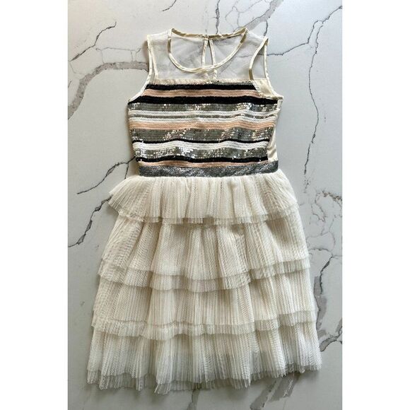 BCBGirls NWT Sequin Tiered Dress Size 8 - Picture 1 of 3